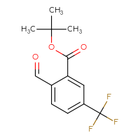 Chemical structure of tert-butyl 2-formyl-5-(trifluoromethyl)benzoate - CSSB20621672755