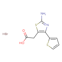 Chemical structure of 2-[2-amino-4-(thiophen-2-yl)-1,3-thiazol-5-yl]acetic acid hydrobromide - CSSB00000683200