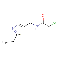 Chemical structure of 2-chloro-N-[(2-ethyl-1,3-thiazol-5-yl)methyl]acetamide - CSSB00154032014