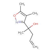 Chemical structure of 2-(4,5-dimethyl-1,2-oxazol-3-yl)pent-4-en-2-ol - CSSB20647279314