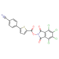 Chemical structure of 4,5,6,7-tetrachloro-1,3-dioxo-2,3-dihydro-1H-isoindol-2-yl 5-(4-cyanophenyl)thiophene-2-carboxylate - CSSB20270128962