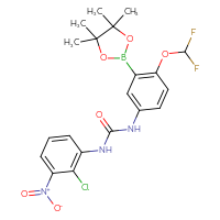 Chemical structure of 1-(2-chloro-3-nitrophenyl)-3-[4-(difluoromethoxy)-3-(4,4,5,5-tetramethyl-1,3,2-dioxaborolan-2-yl)phenyl]urea - CSSB21332091004