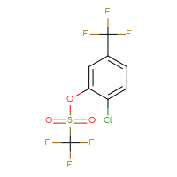 Chemical structure of 2-chloro-5-(trifluoromethyl)phenyl trifluoromethanesulfonate - CSSB00010870369