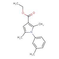 Chemical structure of ethyl 2,5-dimethyl-1-(3-methylphenyl)-1H-pyrrole-3-carboxylate - CSSB00160571872