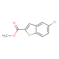 Chemical structure of methyl 5-chloro-1-benzothiophene-2-carboxylate - CSSB00000069153