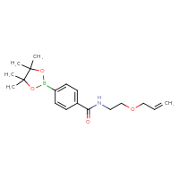 Chemical structure of N-[2-(prop-2-en-1-yloxy)ethyl]-4-(4,4,5,5-tetramethyl-1,3,2-dioxaborolan-2-yl)benzamide - CSSB02526791592