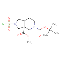 Chemical structure of 5-tert-butyl 3a-methyl 2-(chlorosulfonyl)-octahydro-1H-pyrrolo[3,4-c]pyridine-3a,5-dicarboxylate - CSSB21224774298