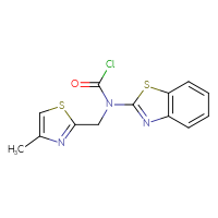 Chemical structure of N-(1,3-benzothiazol-2-yl)-N-[(4-methyl-1,3-thiazol-2-yl)methyl]carbamoyl chloride - CSSB21224767020