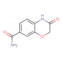 Chemical structure of 3-oxo-3,4-dihydro-2H-1,4-benzoxazine-7-carboxamide - CSSB00000194253