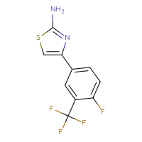Chemical structure of 4-[4-fluoro-3-(trifluoromethyl)phenyl]-1,3-thiazol-2-amine - CSSB00001316559