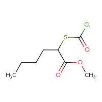 Chemical structure of methyl 2-[(chlorocarbonyl)sulfanyl]hexanoate - CSSB21432537153
