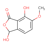 Chemical structure of 3,7-dihydroxy-6-methoxy-1,3-dihydro-2-benzofuran-1-one - CSSB00010673230