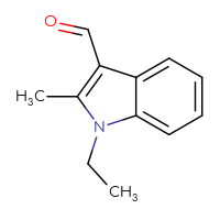 Chemical structure of 1-ethyl-2-methyl-1H-indole-3-carbaldehyde - CSSB00000013036