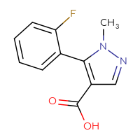 Chemical structure of 5-(2-fluorophenyl)-1-methyl-1H-pyrazole-4-carboxylic acid - CSSB00010304477