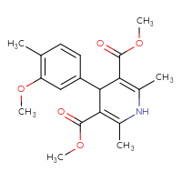 Chemical structure of 3,5-dimethyl 4-(3-methoxy-4-methylphenyl)-2,6-dimethyl-1,4-dihydropyridine-3,5-dicarboxylate - CSSB20539824440