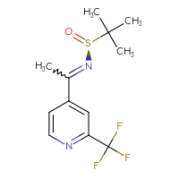 Chemical structure of (S)-2-methyl-N-{1-[2-(trifluoromethyl)pyridin-4-yl]ethylidene}propane-2-sulfinamide - CSSB21331609351