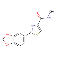 Chemical structure of 2-(2H-1,3-benzodioxol-5-yl)-N-methyl-1,3-thiazole-4-carboxamide - CSSB00026135970