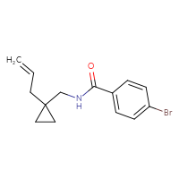 Chemical structure of 4-bromo-N-{[1-(prop-2-en-1-yl)cyclopropyl]methyl}benzamide - CSSB06434690108