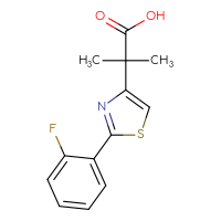 Chemical structure of 2-[2-(2-fluorophenyl)-1,3-thiazol-4-yl]-2-methylpropanoic acid - CSSB00001317638