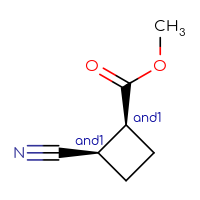 Chemical structure of rac-methyl (1R,2S)-2-cyanocyclobutane-1-carboxylate - CSSB20620695131