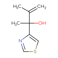 Chemical structure of 3-methyl-2-(1,3-thiazol-4-yl)but-3-en-2-ol - CSSB00121118264