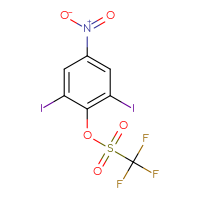 Chemical structure of 2,6-diiodo-4-nitrophenyl trifluoromethanesulfonate - CSSB21432525567