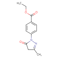 Chemical structure of ethyl 4-(3-methyl-5-oxo-4,5-dihydro-1H-pyrazol-1-yl)benzoate - CSSB00121649283