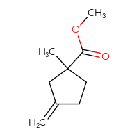 Chemical structure of methyl 1-methyl-3-methylidenecyclopentane-1-carboxylate - CSSB00010878780
