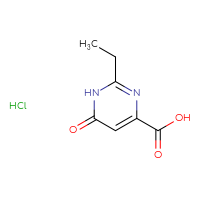 Chemical structure of 2-ethyl-6-oxo-1,6-dihydropyrimidine-4-carboxylic acid hydrochloride - CSSB00161115926