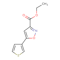 Chemical structure of ethyl 5-(thiophen-3-yl)-1,2-oxazole-3-carboxylate - CSSB03333303242
