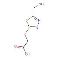 Chemical structure of 3-[5-(aminomethyl)-1,3,4-thiadiazol-2-yl]propanoic acid - CSSB02126364085