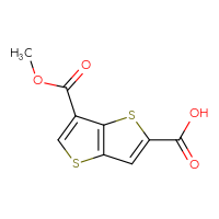 Chemical structure of 6-(methoxycarbonyl)thieno[3,2-b]thiophene-2-carboxylic acid - CSSB00102951510