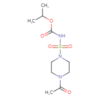Chemical structure of propan-2-yl N-[(4-acetylpiperazin-1-yl)sulfonyl]carbamate - CSSB06413664324