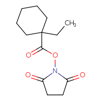 Chemical structure of 2,5-dioxopyrrolidin-1-yl 1-ethylcyclohexane-1-carboxylate - CSSB15017289700