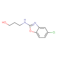 Chemical structure of 3-[(5-chloro-1,3-benzoxazol-2-yl)amino]propan-1-ol - CSSB02133779500