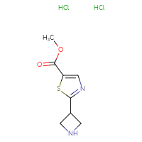Chemical structure of methyl 2-(azetidin-3-yl)-1,3-thiazole-5-carboxylate dihydrochloride - CSSB21043405306