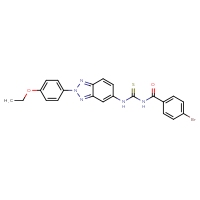 Chemical structure of 1-(4-bromobenzoyl)-3-[2-(4-ethoxyphenyl)-2H-1,2,3-benzotriazol-5-yl]thiourea - CSSB00121655386