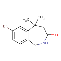 Chemical structure of 7-bromo-5,5-dimethyl-2,3,4,5-tetrahydro-1H-2-benzazepin-3-one - CSSB03549771312