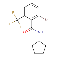 Chemical structure of 2-bromo-N-cyclopentyl-6-(trifluoromethyl)benzamide - CSSB01386050541
