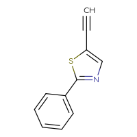 Chemical structure of 5-ethynyl-2-phenyl-1,3-thiazole - CSSB00132309216