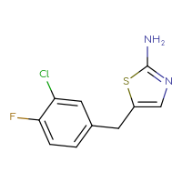Chemical structure of 5-[(3-chloro-4-fluorophenyl)methyl]-1,3-thiazol-2-amine - CSSB00000246582