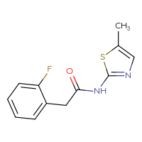 Chemical structure of 2-(2-fluorophenyl)-N-(5-methyl-1,3-thiazol-2-yl)acetamide - CSSB00025840206