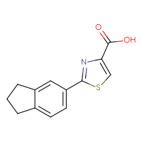 Chemical structure of 2-(2,3-dihydro-1H-inden-5-yl)-1,3-thiazole-4-carboxylic acid - CSSB00006247706