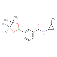 Chemical structure of N-(2-methylcyclopropyl)-3-(4,4,5,5-tetramethyl-1,3,2-dioxaborolan-2-yl)benzamide - CSSB02148211170