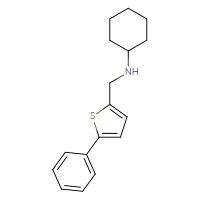 Chemical structure of N-[(5-phenylthiophen-2-yl)methyl]cyclohexanamine - CSSB00000766552