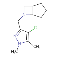 Chemical structure of 6-[(4-chloro-1,5-dimethyl-1H-pyrazol-3-yl)methyl]-6-azabicyclo[3.2.0]heptane - CSSS00047813711