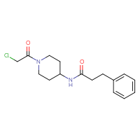Chemical structure of N-[1-(2-chloroacetyl)piperidin-4-yl]-3-phenylpropanamide - CSSB00000742245