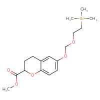 Chemical structure of methyl 6-{[2-(trimethylsilyl)ethoxy]methoxy}-3,4-dihydro-2H-1-benzopyran-2-carboxylate - CSSB21418759198