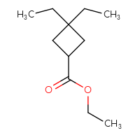 Chemical structure of ethyl 3,3-diethylcyclobutane-1-carboxylate - CSSB00050333701