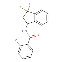 Chemical structure of 2-bromo-N-(3,3-difluoro-2,3-dihydro-1H-inden-1-yl)benzamide - CSSB06926813357